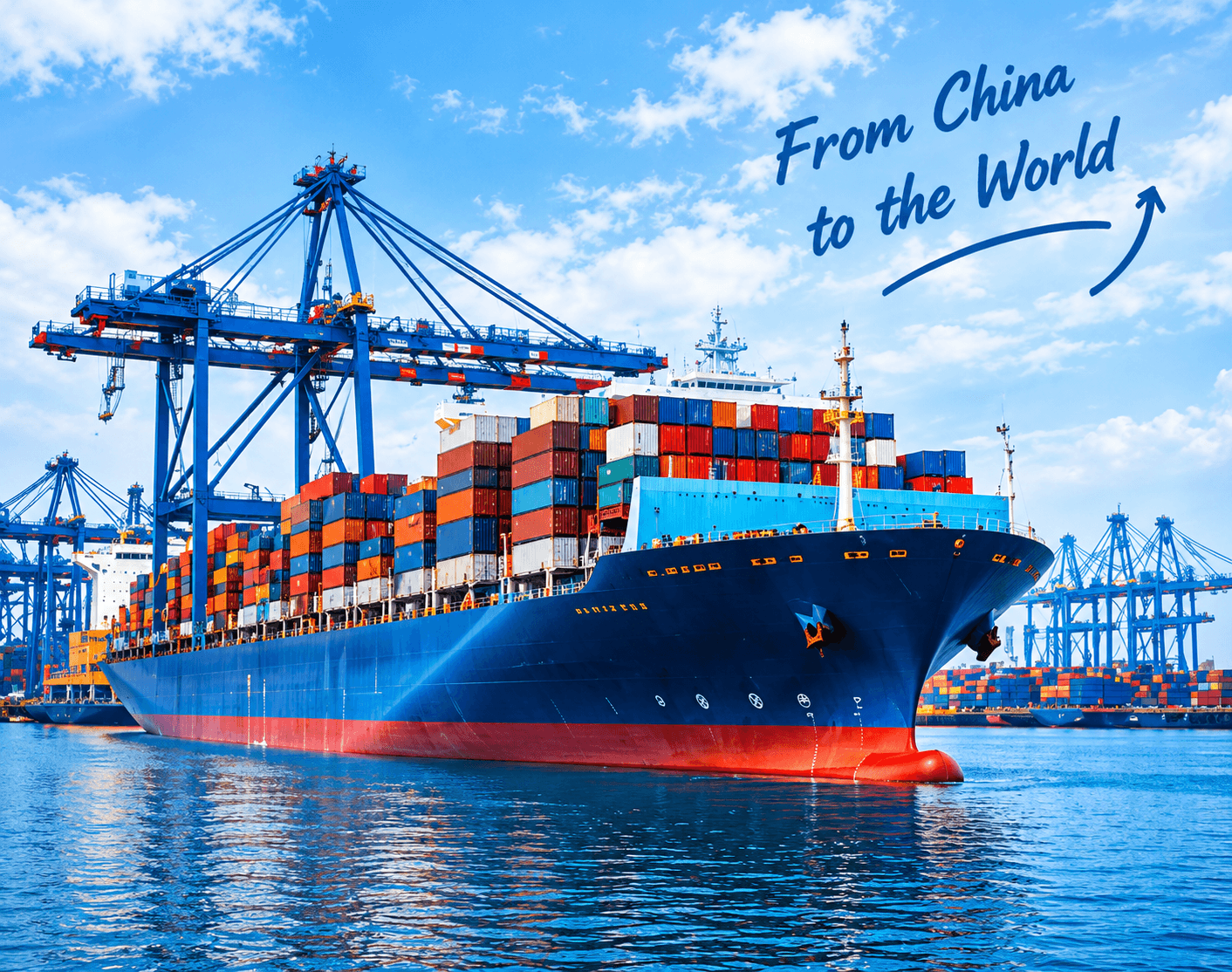 Container ship representing international sourcing and global trade