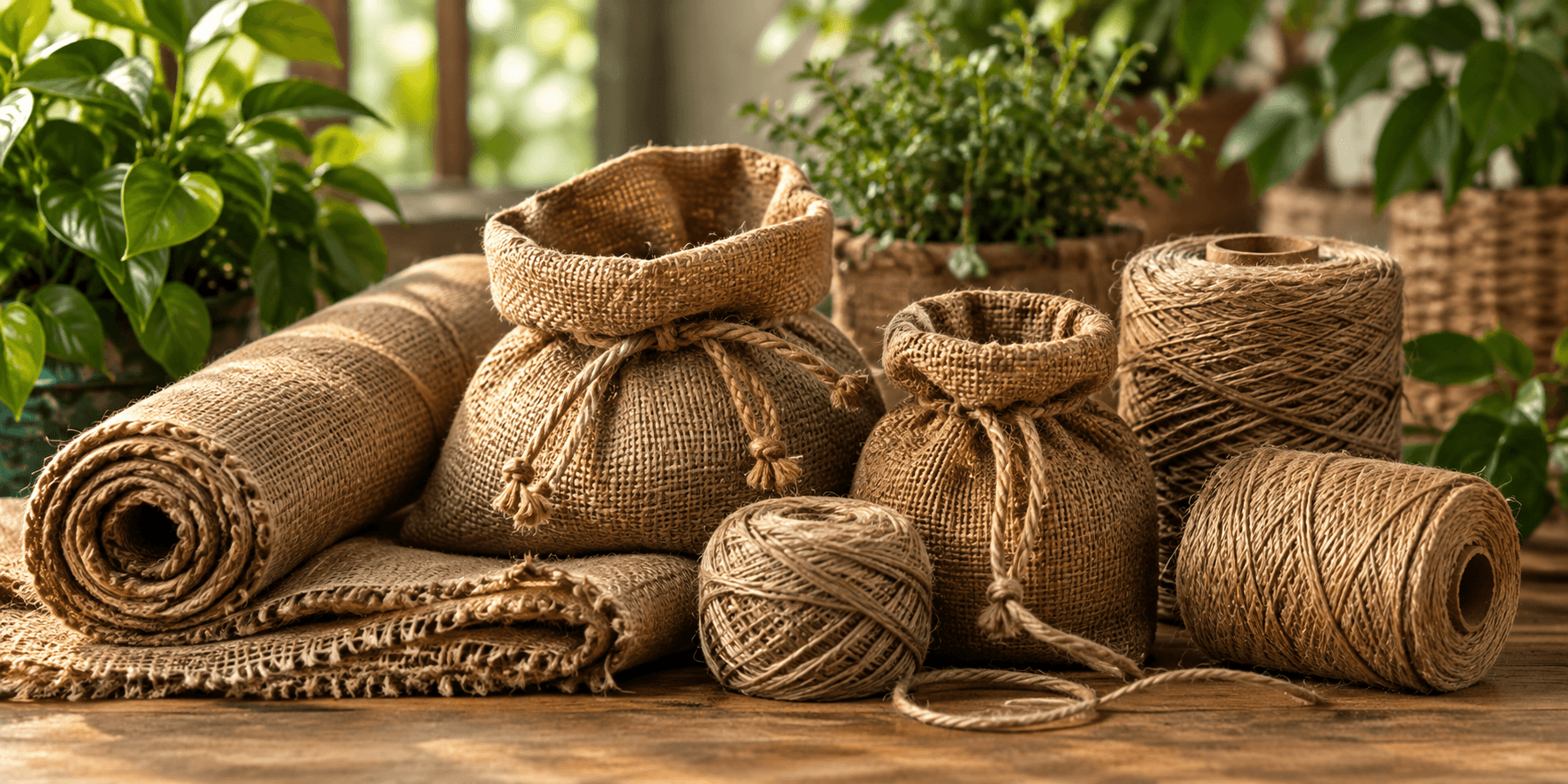 Eco-friendly jute bags and natural fiber products