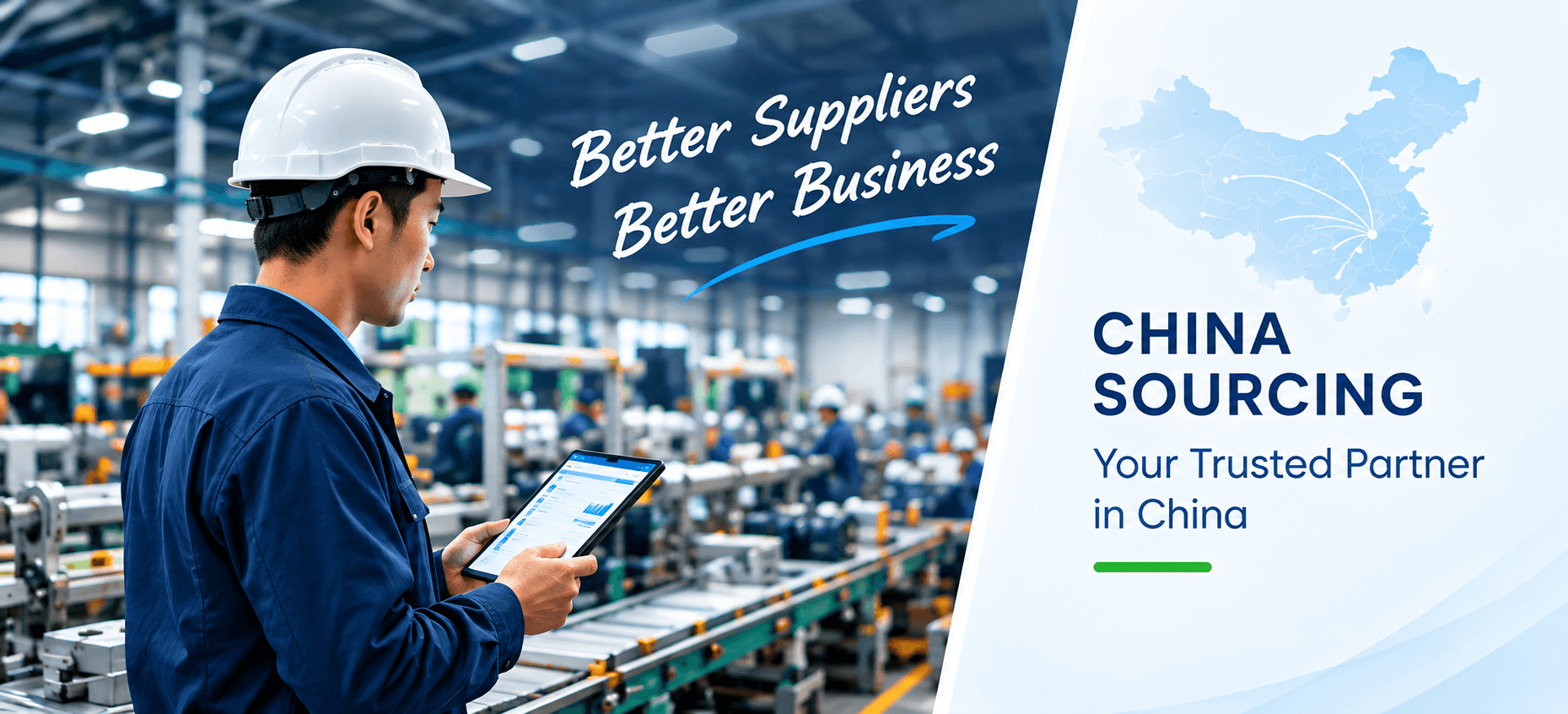 Sourcing specialist inspecting products inside a manufacturing factory