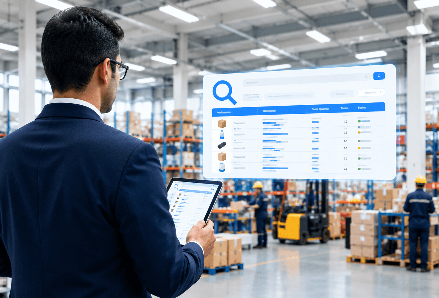 Professional researching suppliers and products